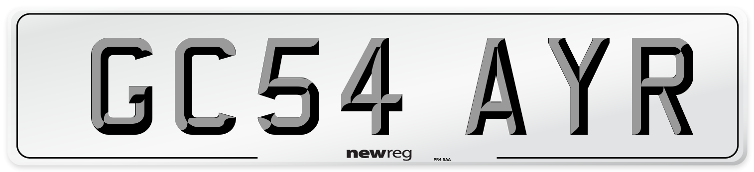GC54 AYR Number Plate from New Reg